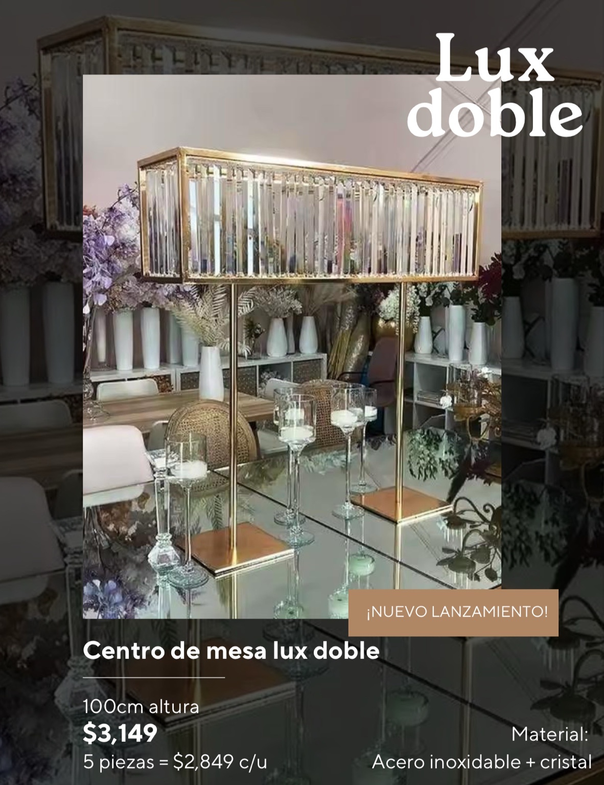 Centro de mesa Lux doble
