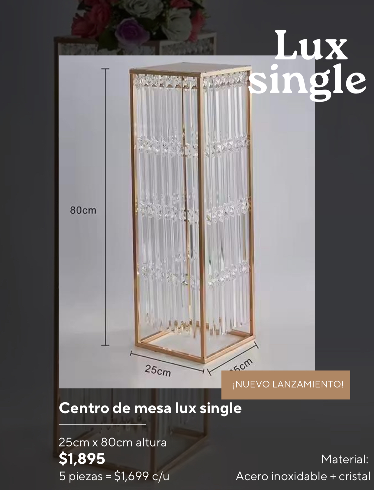 Lux Single centro de mesa
